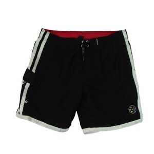 Maui and‎ Sons Men's Swim Trunks Black Lined Shorts Waist 36" Pockets